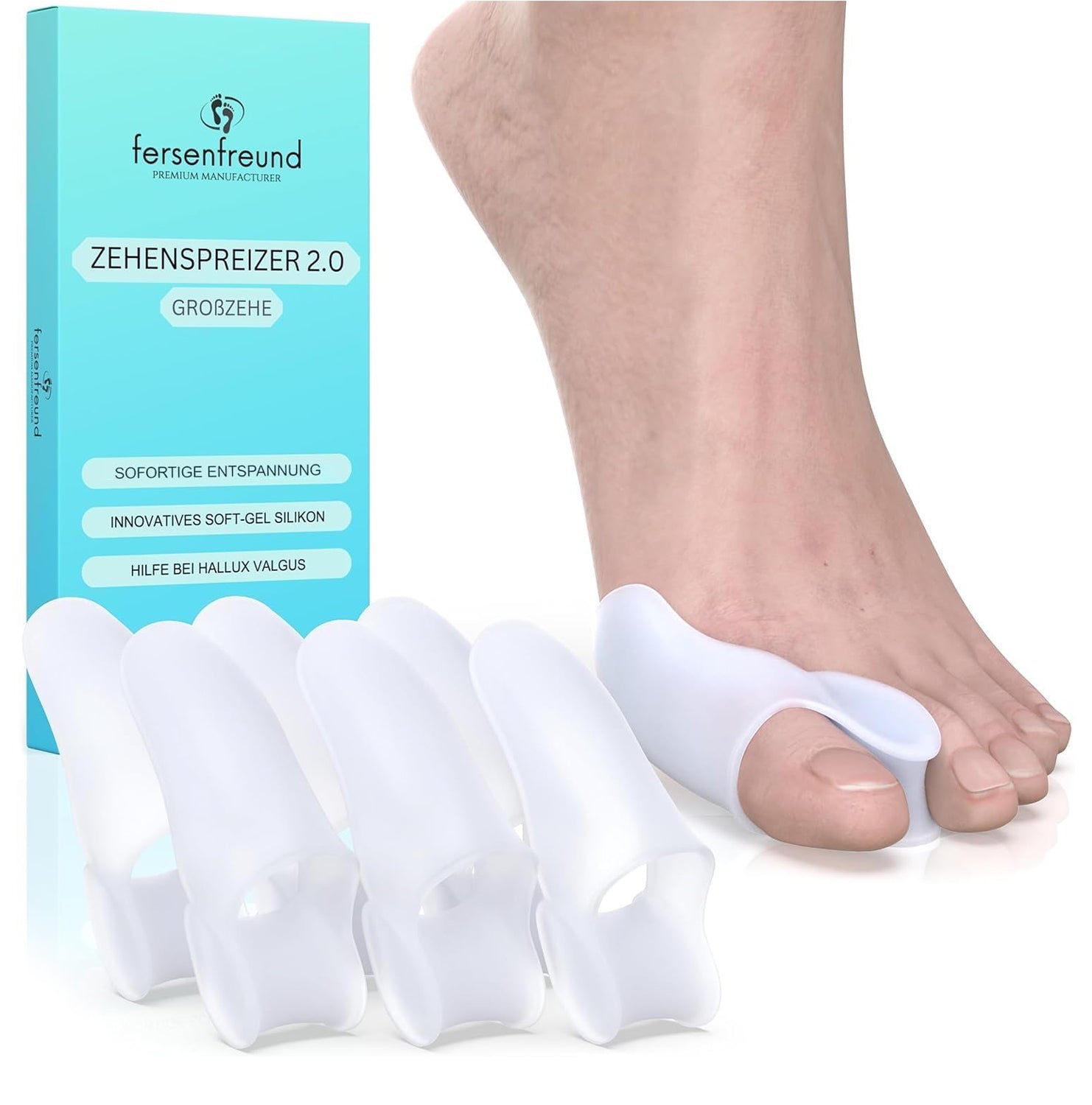 Hallux Valgus Korrektur Herren – Zehenspreizer Silikon Tag & Nacht