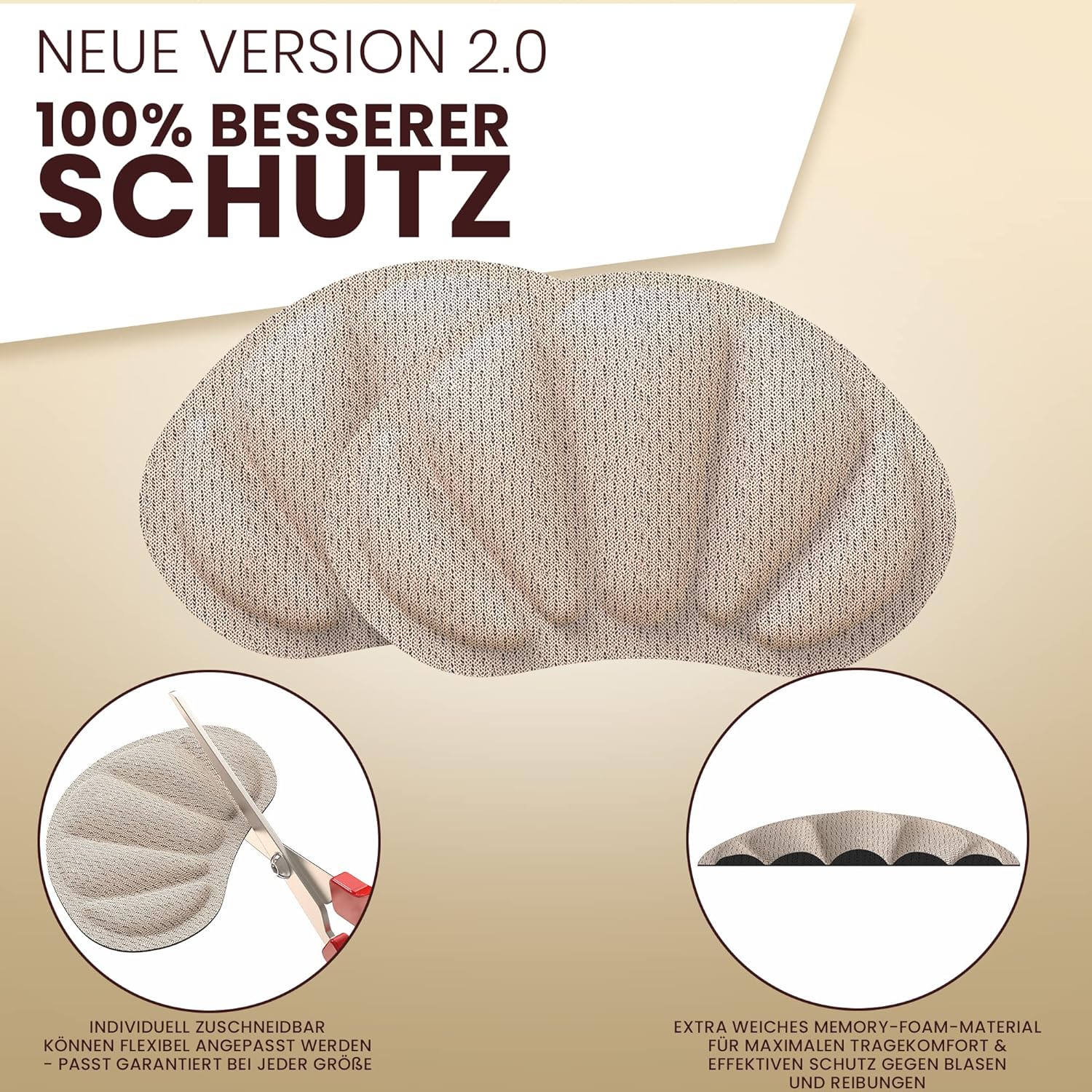 Premium Fersenpolster Schuheinlagen – Gel Einlagen für Blasen & Komfort