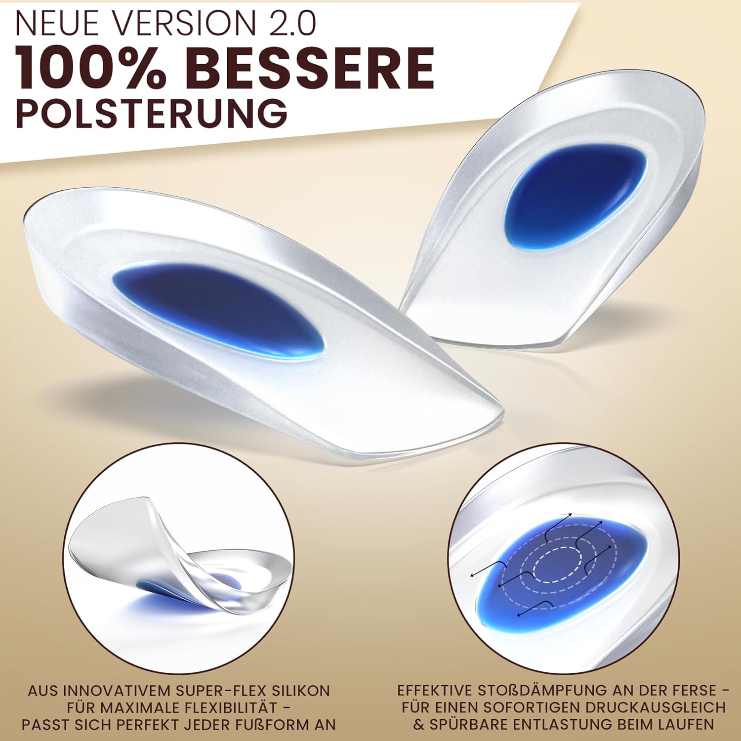 Fersensporn Einlagen Silikon – Plantarfasziitis & Fersenschmerzen Entlastung