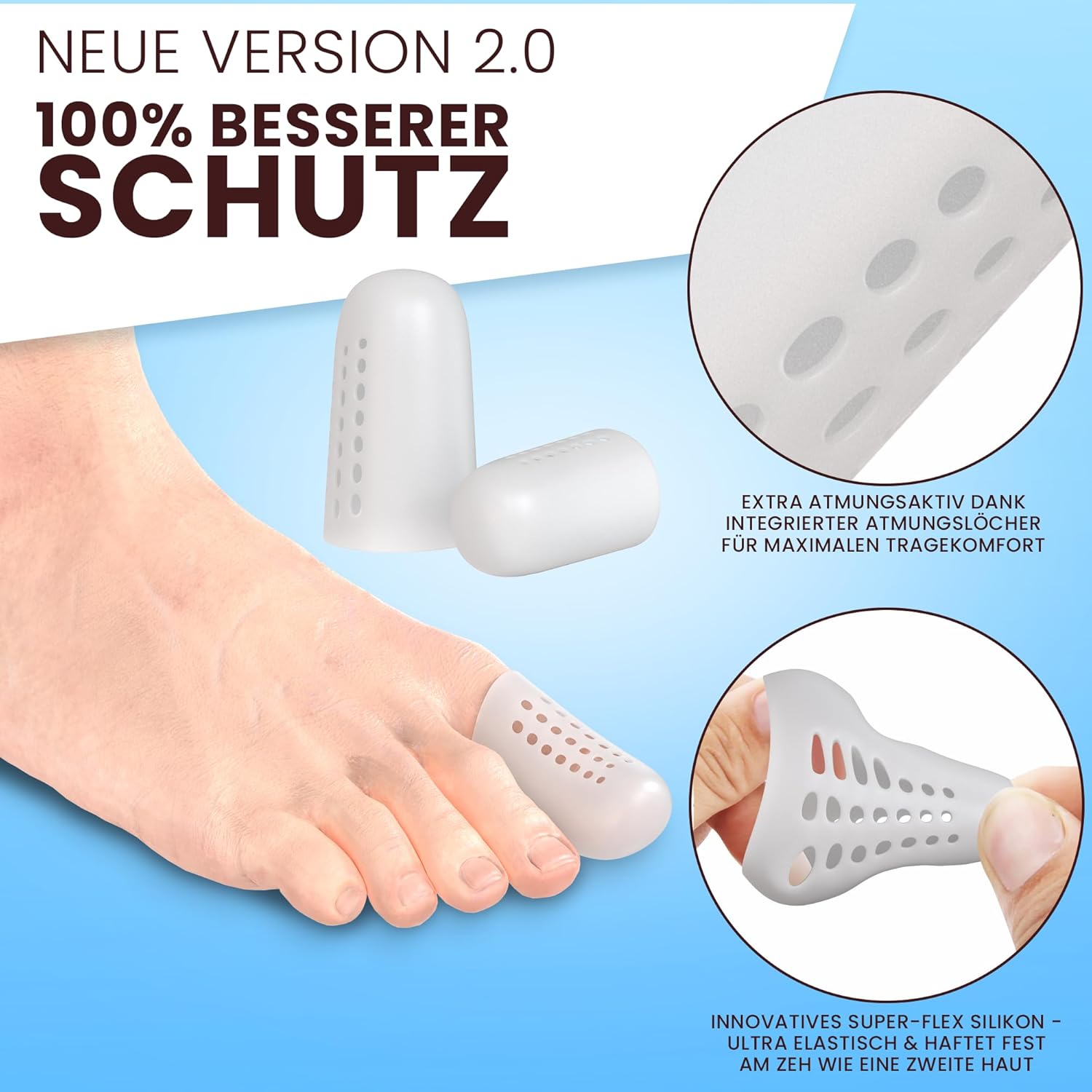 Zehenschutz Silikon – Komfortable Zehenkappen für Blasen & Reibung