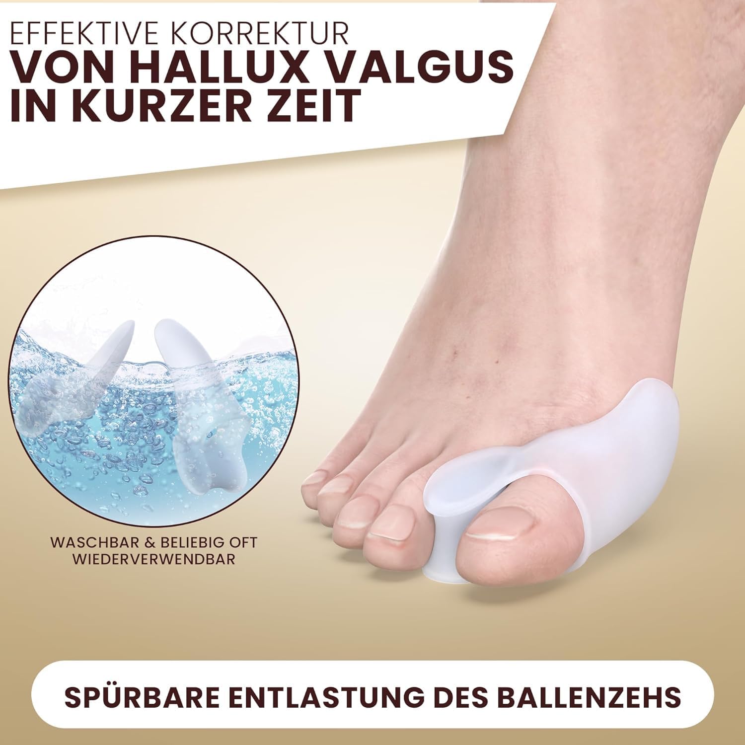 Hallux Valgus Korrektur Herren – Zehenspreizer Silikon Tag & Nacht
