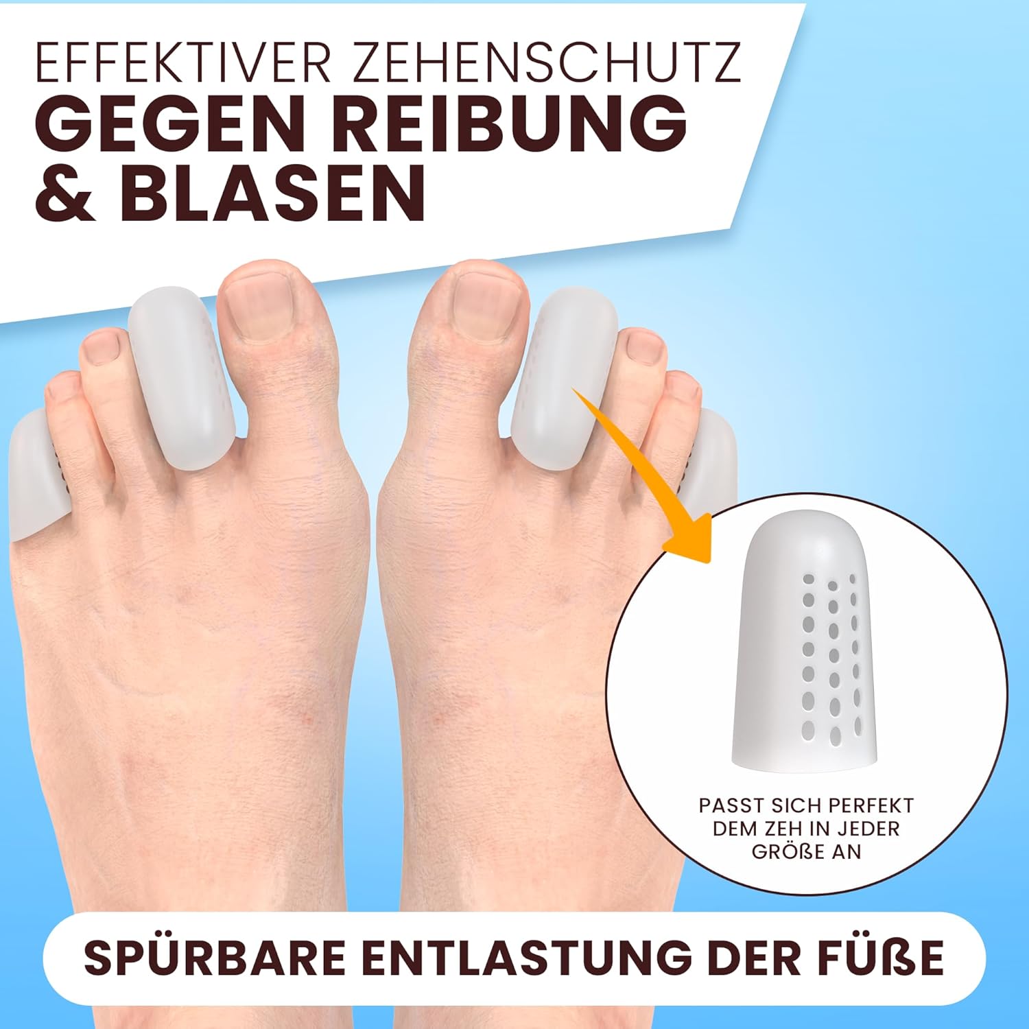 Zehenschutz 14er Klein - Zehenschutzkappe - Premium Zehenschoner aus Silikon