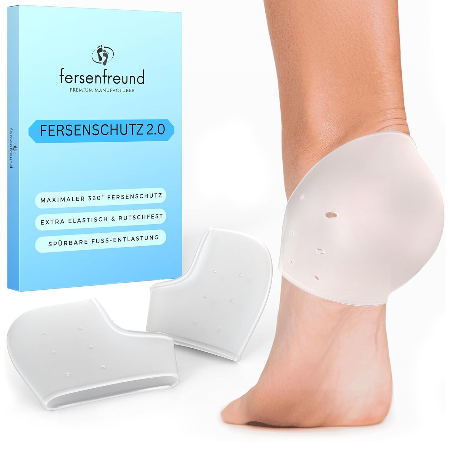Fersenschutz Silikon 4er Set – Soft Gel Fersenpolster für Schuhe