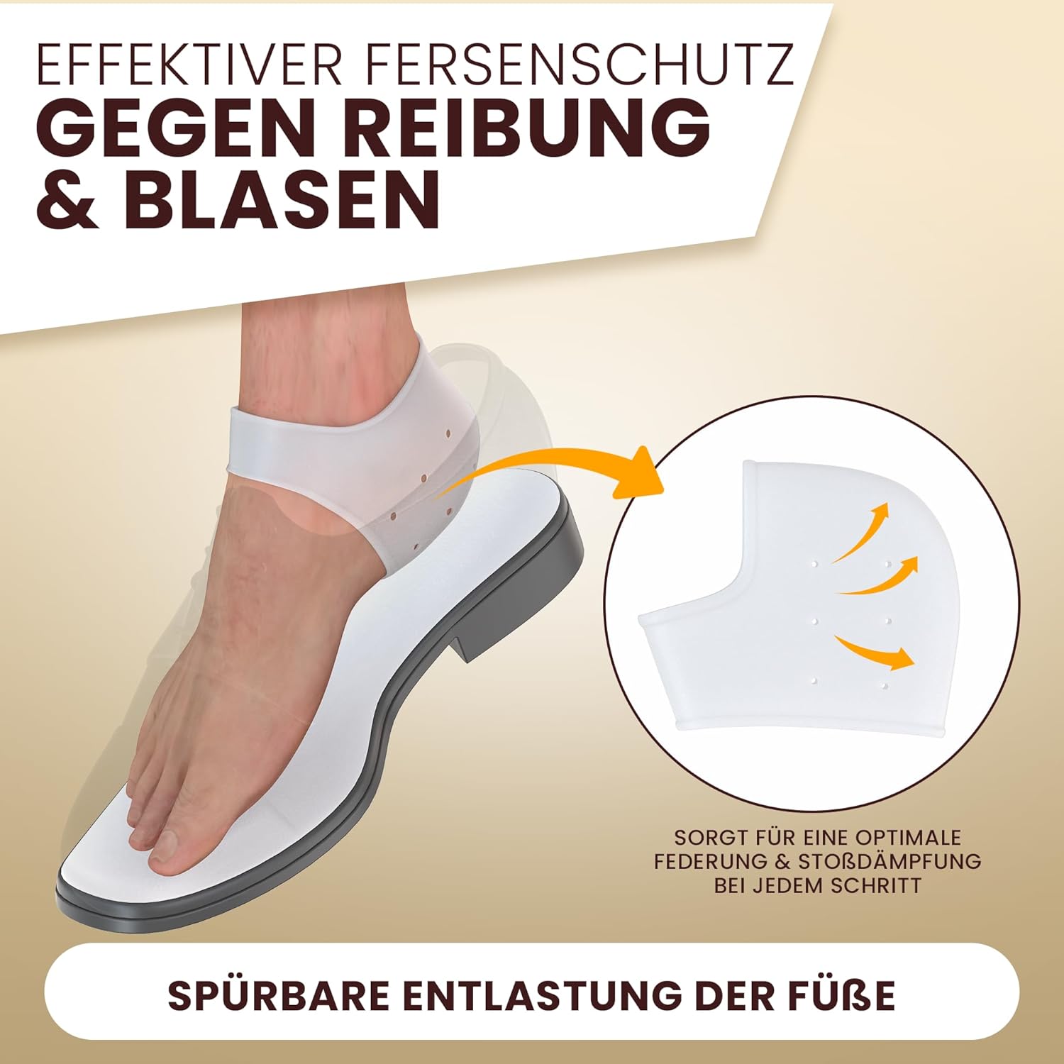 Fersenschutz Silikon 4er Set – Soft Gel Fersenpolster für Schuhe