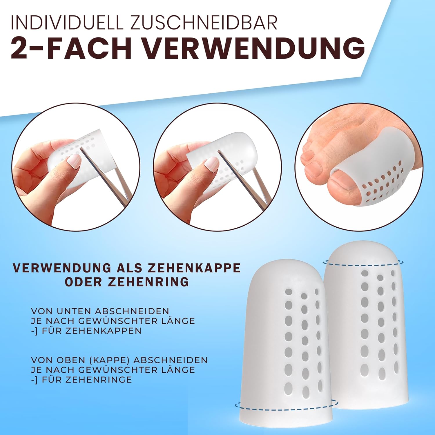 Zehenschutz Silikon – Komfortable Zehenkappen für Blasen & Reibung
