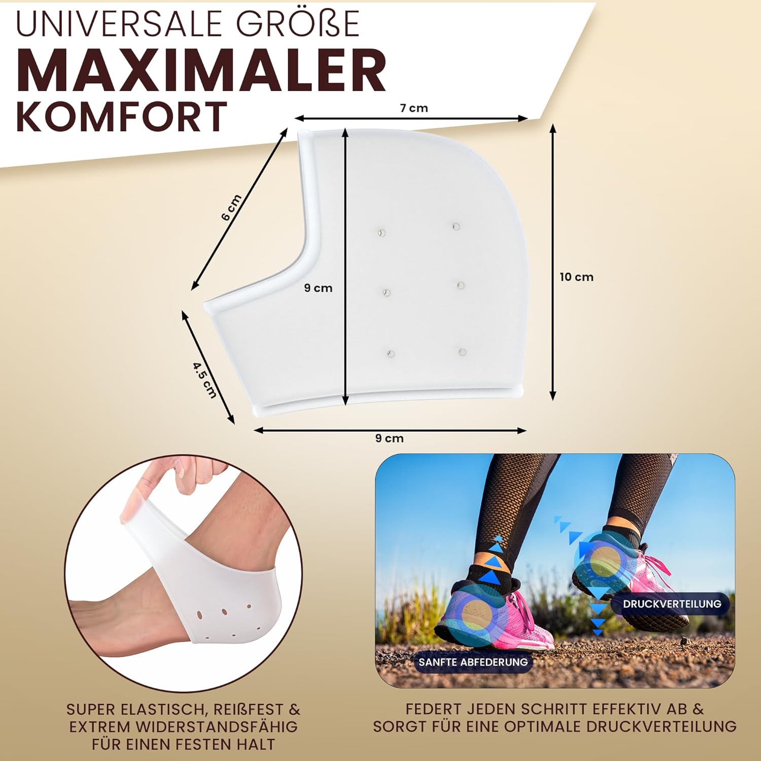 Fersenschutz Silikon 4er Set – Soft Gel Fersenpolster für Schuhe