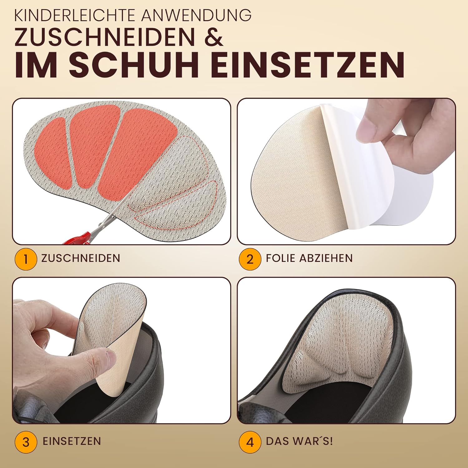 Premium Fersenpolster Schuheinlagen – Gel Einlagen für Blasen & Komfort